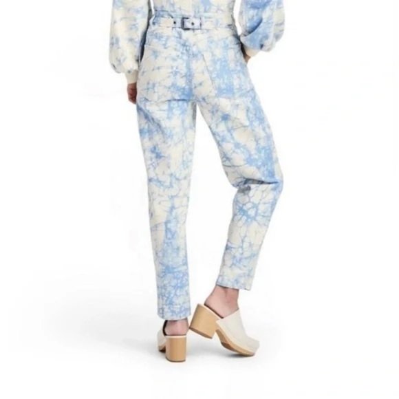 Rachel Comey 4, 6, 8, 10 Blue Marbled High Rise Tapered 80s Style Jeans Target - Picture 9 of 16